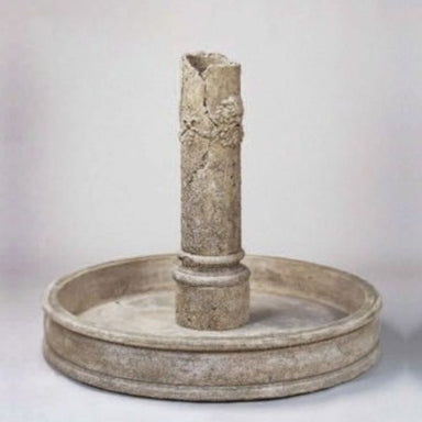 Green Man Pond Fountain against brown background.