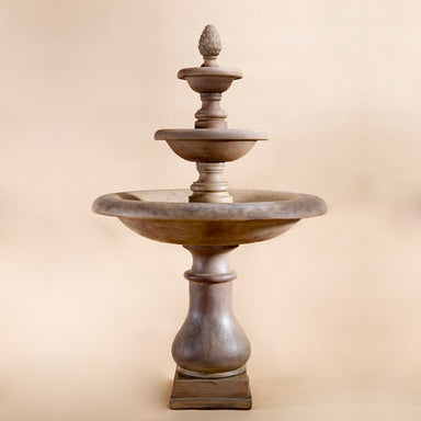 Immanis Newscatle Three Tier Fountain (Short Spacer) against brown background