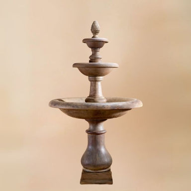 Immanis Newcastle Three Tier Fountain, Tall Spacers against brown background.