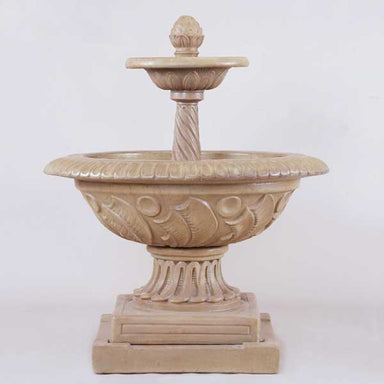 Orvieto Two Tier Fountain against gray background.