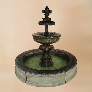 Piazza Veneta Easy Pond Fountain against brown background.