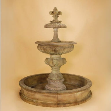 Piazza Veneta Pond Fountain against brown background.