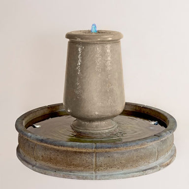 Planum Urna Fountain against brown background.