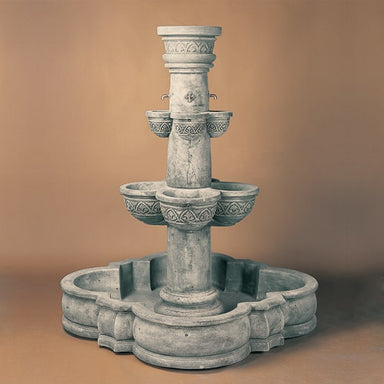 Plaza Minerva Fountain against brown background.