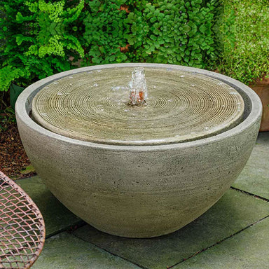 Portola Water Fountain Bubbler in action on stone patio