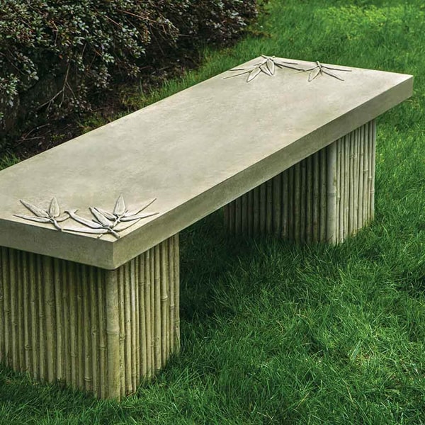 Sagano Bench on grass in the backyard