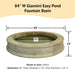 84 inch Giannini Easy Pond Fountain Basin against with dimension details