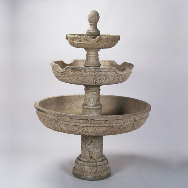 Agrigento Three Tier Fountain against gray background.