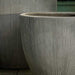 Airy Planter, Medium - Ash Grey Lite - on concrete upclose.