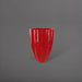 Alicante Tapered Fluted Round Fiberglass Planter in gloss red against gray background.