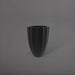 Alicante Tapered Fluted Round Fiberglass Planter in matte black against gray background.