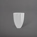 Alicante Tapered Fluted Round Fiberglass Planter in matte bright white against gray background.