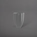 Alicante Tapered Fluted Round Fiberglass Planter in matte cement grey against gray background.