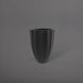 Alicante Tapered Fluted Round Fiberglass Planter in matte charcoal against gray background.