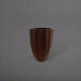 Alicante Tapered Fluted Round Fiberglass Planter in matte dark brown against gray background.