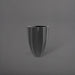 Alicante Tapered Fluted Round Fiberglass Planter in matte gunmetal against gray background.