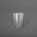 Alicante Tapered Fluted Round Fiberglass Planter in metallic silver against gray background.