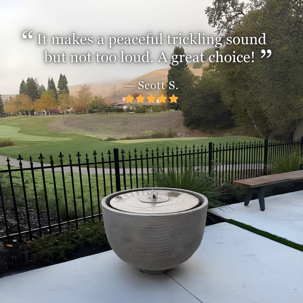 Alta Girona Fountain with client testimonial