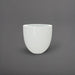 Alzira Round Fiberglass Planter in gloss bright white against gray background.