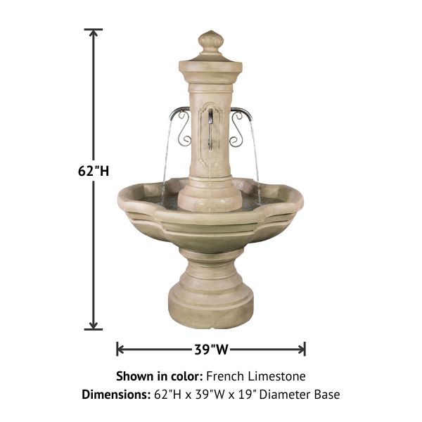 Amalfi Courtyard Fountain with product details.
