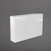 Amesbury Narrow Rectangle Planter in gloss bright white against gray background.