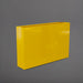 Amesbury Narrow Rectangle Planter in gloss saffron against gray background.
