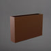 Amesbury Narrow Rectangle Planter in matte dark brown against gray background.