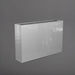 Amesbury Narrow Rectangle Planter in metallic silver against gray background.