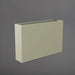 Amesbury Narrow Rectangle Planter in satin beige against gray background.