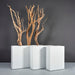 Amesbury Narrow Rectangle Planter shown in different sizes filled with plants.