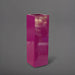 Amesbury Tall Corner Planter in gloss eggplant against gray background.