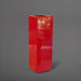Amesbury Tall Corner Planter in gloss red against gray background.