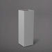 Amesbury Tall Corner Planter in matte cement grey against gray background.