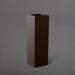 Amesbury Tall Corner Planter in matte dark brown against gray background.