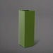 Amesbury Tall Corner Planter in satin green against gray background.