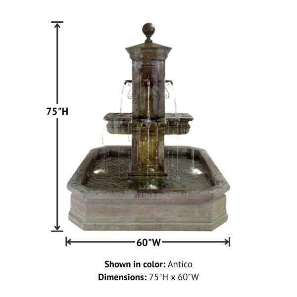 Anduze Carre Pond Fountain with product details.