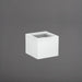 Antwerp Corner Fiberglass Planter in gloss bright white against gray background.