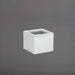 Antwerp Corner Fiberglass Planter in matte bright white against gray background.