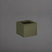 Antwerp Corner Fiberglass Planter in matte bronze against gray background.