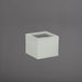 Antwerp Corner Fiberglass Planter in matte cement grey against gray background.