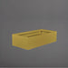 Antwerp Wide Rectangular Fiberglass Planter in gloss metallic gold against gray background.