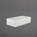 Antwerp Wide Rectangular Fiberglass Planter in matte bright white against gray background.