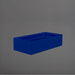 Antwerp Wide Rectangular Fiberglass Planter in matte cobalt blue against gray background.