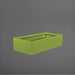 Antwerp Wide Rectangular Fiberglass Planter in satin green against gray background.