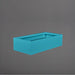 Antwerp Wide Rectangular Fiberglass Planter in satin seafoam green against gray background.