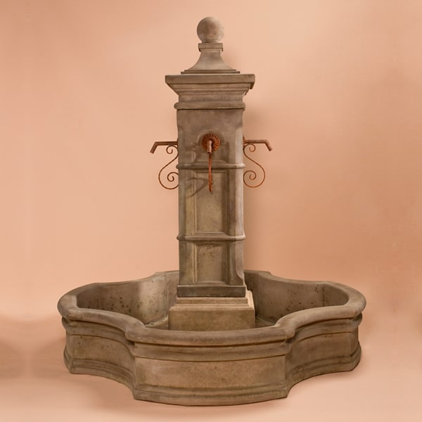 Aquitaine Pond Fountain with 70 Monaco Pond against brown background.