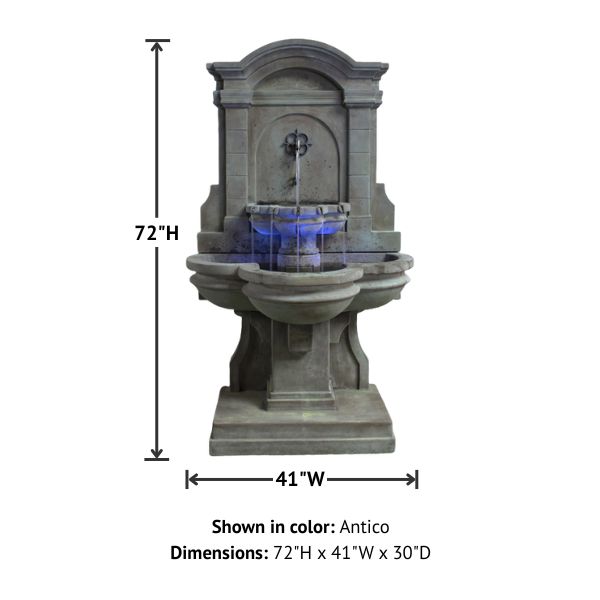 Arbois Wall Fountain with product details.