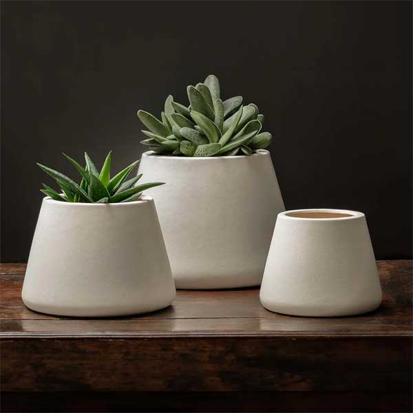 Artisan Pot Planter, Large - Matte White - S/2 Campania International