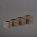Ashevile Cube Wood Look Fiberglass Planter against gray background.