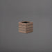 Ashevile Cube Wood Look Fiberglass Planter in 17 inch size against gray background.